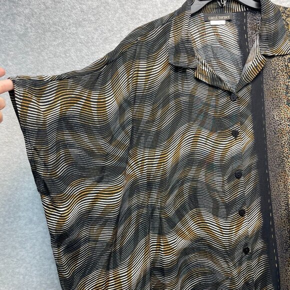 Carol Turner Artsy Top Womens One Size Flowy Poncho Kimono Oversized Animal Mob - Picture 4 of 14